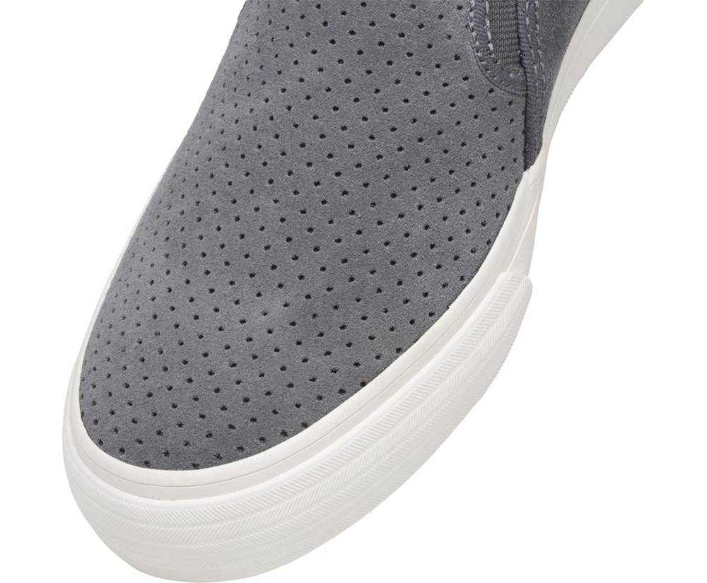 Slip Ons Keds Mujer Gris - Double Decker Perf Suede - 912-IBNDZQ